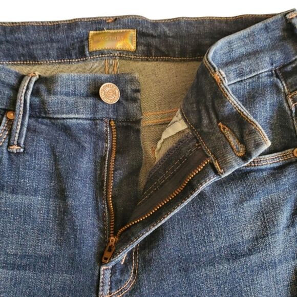 MOTHER Looker Ankle Frayed Hem Blue Jeans Size 27 - Picture 4 of 12